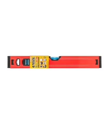 Poziomica budowlana aluminiowa MASTERTOOL PROFI 40 cm 2 libelki 0,5 mm/m 0,03° wnęka do montażu na rurach 37-0403
