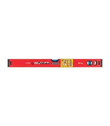 Poziomica budowlana aluminiowa MASTERTOOL PROFI 60 cm 2 libelki 0,5 mm/m 0,03° wnęka do montażu na rurach 37-0603