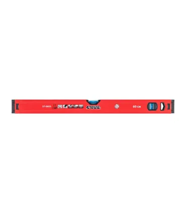 Poziomica budowlana aluminiowa MASTERTOOL PROFI 60 cm 2 libelki 0,5 mm/m 0,03° wnęka do montażu na rurach 37-0603