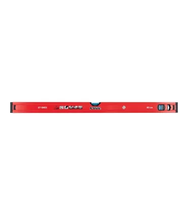 Poziomica budowlana aluminiowa MASTERTOOL PROFI 80 cm 2 libelki 0,5 mm/m 0,03° wnęka do montażu na rurach 37-0803