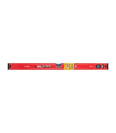 Poziomica budowlana aluminiowa MASTERTOOL PROFI 80 cm 2 libelki 0,5 mm/m 0,03° wnęka do montażu na rurach 37-0803