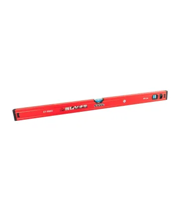 Poziomica budowlana aluminiowa MASTERTOOL PROFI 80 cm 2 libelki 0,5 mm/m 0,03° wnęka do montażu na rurach 37-0803