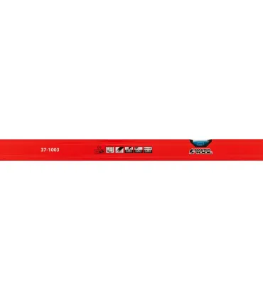 Poziomica budowlana aluminiowa MASTERTOOL PROFI 100 cm 2 libelki 0,5 mm/m 0,03° wnęka do montażu na rurach 37-1003