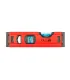 Poziomica aluminiowa budowlana MASTERTOOL PROFI 20 cm 2 libelki 0,5 mm/m 0,03° wnęka do montażu na rurach 37-0203