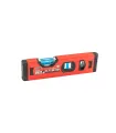 Poziomica aluminiowa budowlana MASTERTOOL PROFI 20 cm 2 libelki 0,5 mm/m 0,03° wnęka do montażu na rurach 37-0203