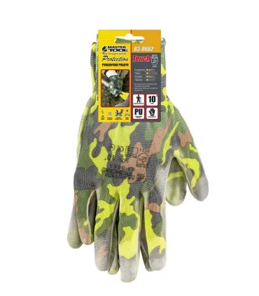 Rękawice robocze MASTERTOOL dziane bezszwowe z powłoką PU Khaki 10" 83-0663