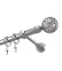 Metalowy karnisz efekt stali nierdzewnej Ø 19 mm Kula Modern