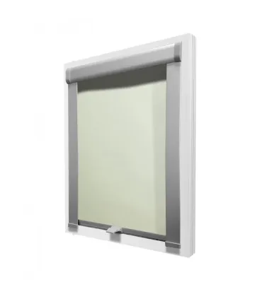 Roleta termoizolacyjna na okno dachowe VELUX w aluminiowej kasecie Kremowa