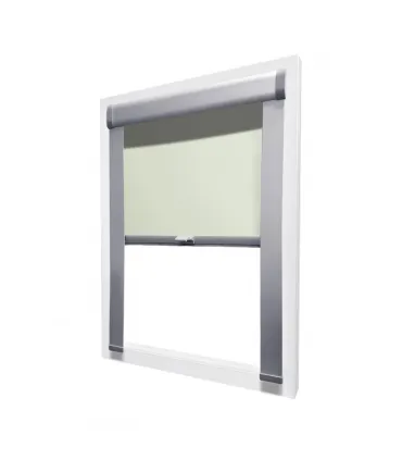 Roleta termoizolacyjna na okno dachowe VELUX w aluminiowej kasecie Kremowa