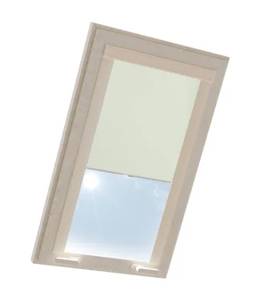 Roleta termoizolacyjna na okno dachowe VELUX w aluminiowej kasecie Kremowa