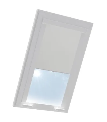 Roleta termoizolacyjna na okno dachowe VELUX w aluminiowej kasecie Jasnoszara