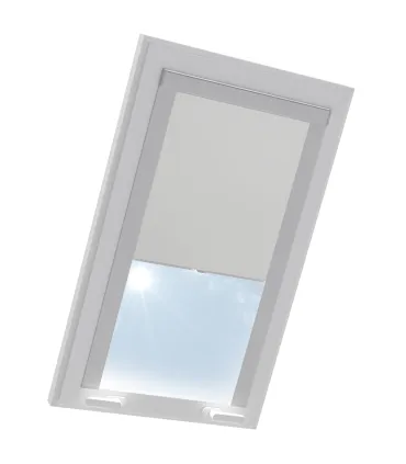 Roleta termoizolacyjna na okno dachowe VELUX w aluminiowej kasecie Jasnoszara