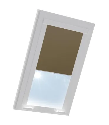 Roleta termoizolacyjna na okno dachowe VELUX w aluminiowej kasecie Brązowa