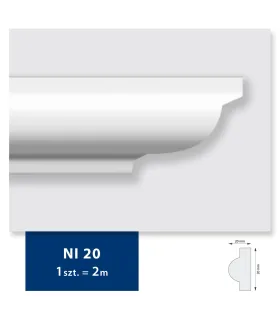 Dekoracyjna listwa sufitowa NI20 200 x 2 x 2 cm DSM