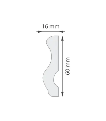 Dekoracyjna listwa sufitowa NI60 200 x 6 x 2 cm DSM