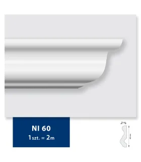 Dekoracyjna listwa sufitowa NI60 200 x 6 x 2 cm DSM