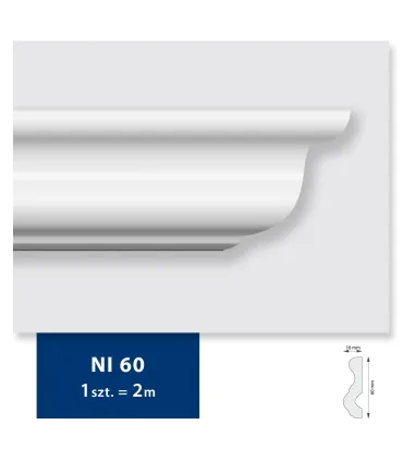Dekoracyjna listwa sufitowa NI60 200 x 6 x 2 cm DSM