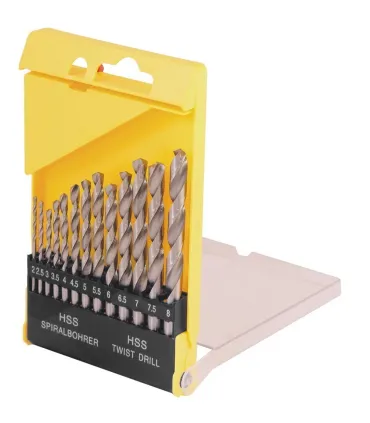 Zestaw wierteł do metalu MASTERTOOL 13 szt. HSS 2 - 8 mm plastikowy box WHITE 11-0513