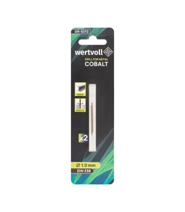 Wiertło do metalu WERTVOLL HSS COBALT 1,0*34 mm DIN338 2 szt. DR-5010