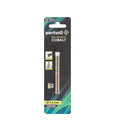 Wiertło do metalu WERTVOLL HSS COBALT 3,5x70 mm DIN338 2 szt. DR-5035