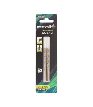 Wiertło do metalu WERTVOLL HSS COBALT 4,2x75 mm DIN338 2 szt. DR-5042