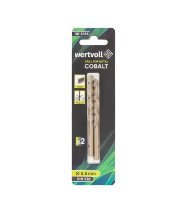 Wiertło do metalu WERTVOLL HSS COBALT 5,5x93 mm DIN338 2 szt. DR-5055