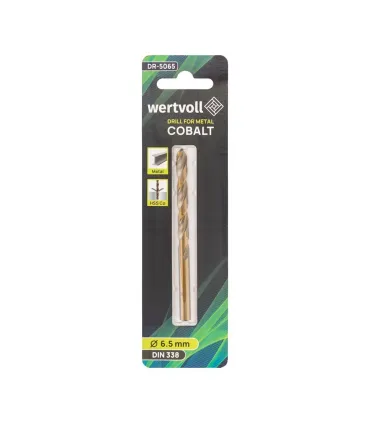 Wiertło do metalu WERTVOLL HSS COBALT 6,5x101 mm DIN338 DR-5065