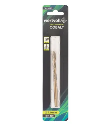 Wiertło do metalu WERTVOLL HSS COBALT 7,0x109 mm DIN338 DR-5070