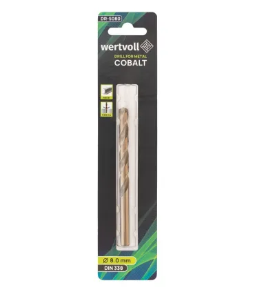 Wiertło do metalu WERTVOLL HSS COBALT 8,0x117 mm DIN338 DR-5080