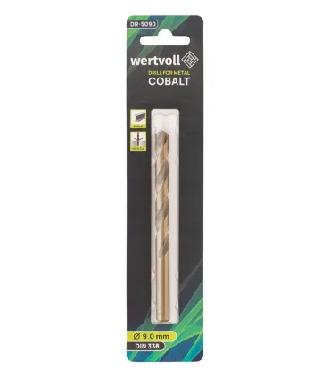 Wiertło do metalu WERTVOLL HSS COBALT 9,0x125 mm DIN338 DR-5090