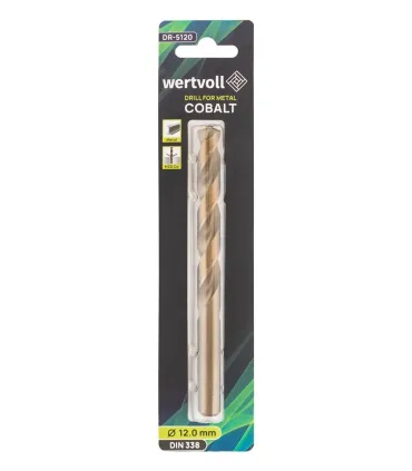 Wiertło do metalu WERTVOLL HSS COBALT 12,0*151 mm DIN338 DR-5120
