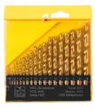 Zestaw wierteł MASTERTOOL do metalu 19 szt. HSS TiN 1 - 10 mm plastikowa skrzynka Titan11-0219