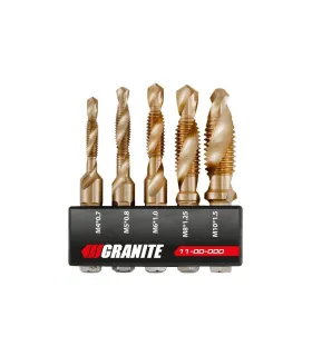 Zestaw wierteł-gwintowników GRANITE 5 szt. z chwytem sześciokątnym HSS M4-M10 DIN338 11-00-000