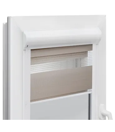 Roleta Dzień i Noc w aluminiowej kasecie Elite seria naturalny palisander