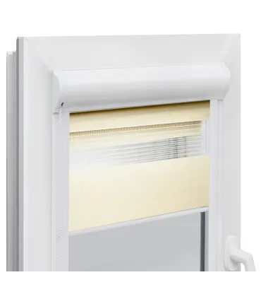 Roleta Dzień i Noc w aluminiowej kasecie Elite seria ecru delikatna