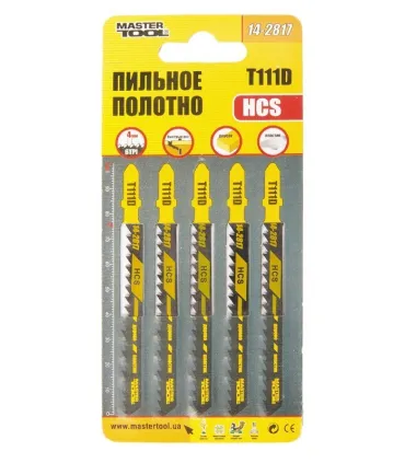 Brzeszczoty do wyrzynarki HCS MASTERTOOL T111D basic do drewna/tworzyw sztucznych szybkie równe cięcie 6TPI/100mm 5 szt. 14-2817