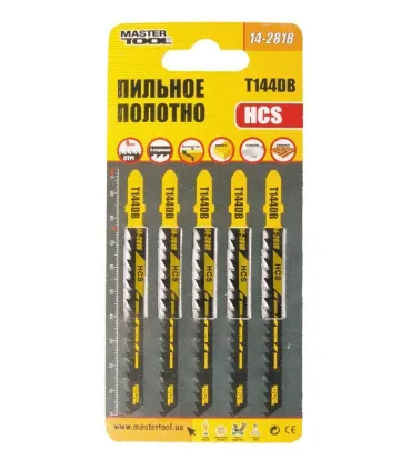 Brzeszczoty do wyrzynarki HCS MASTERTOOL do drewna/tworzyw sztucznych szybkie proste cięcie odwrócone 6TPI/100 mm 5 szt. 14-2818