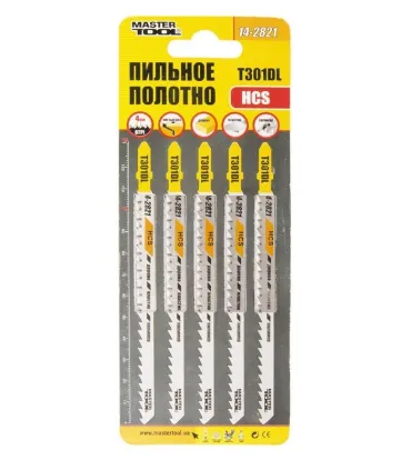 Brzeszczoty do wyrzynarki HCS MASTERTOOL T301DL do drewna/ tworzywa sztucznego czyste proste cięcie 6TPI/132 mm 5 szt. 14-2821