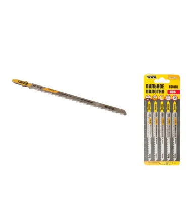 Brzeszczoty do wyrzynarki HCS MASTERTOOL T301DL do drewna/ tworzywa sztucznego czyste proste cięcie 6TPI/132 mm 5 szt. 14-2821