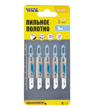 Brzeszczoty do wyrzynarki HCS MASTERTOOL T118A do metalu cięcie czyste proste 21TPI/77 mm 5 szt. 14-2811