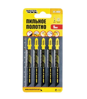 Brzeszczoty do wyrzynarki MASTERTOOL HCS do drewna/ plastiku szybkie proste cięcie 8TPI/100 mm 5 szt. 14-2800