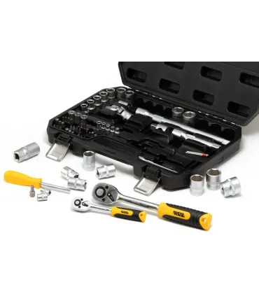 Zestaw nasadek MASTERTOOL 1/4" - 1/2" CrV grzechotka 72T 72 szt. 78-5072