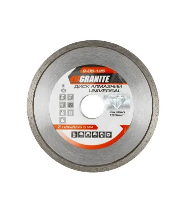 Tarcza diamentowa GRANITE UNIVERSAL 125*2 mm 22-24% 12200 obr./min 9-05-125