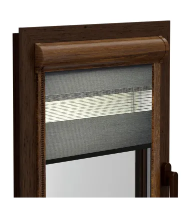 Roleta Dzień i Noc w aluminiowej kasecie (DĄB) seria Elite stylowy antracytowy