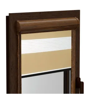 Roleta Dzień i Noc w kasecie aluminiowej (DĄB) seria Elite naturalny palisander