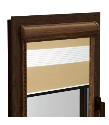 Roleta Dzień i Noc w kasecie aluminiowej (DĄB) seria Elite naturalny palisander