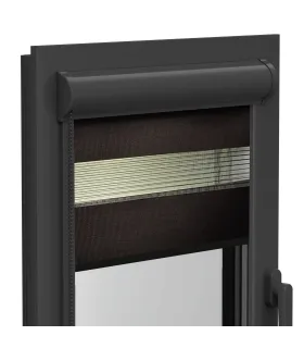 Roleta Dzień i Noc w aluminiowej kasecie (Antracyt) seria Elite Czekoladowa