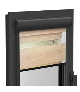 Roleta Dzień i Noc w aluminiowej kasecie (Antracyt) seria Elite Jasnoróżowy marmur