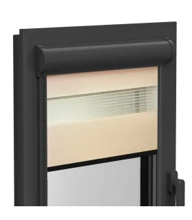 Roleta Dzień i Noc w aluminiowej kasecie (Antracyt) Elite seria olcha miodowa