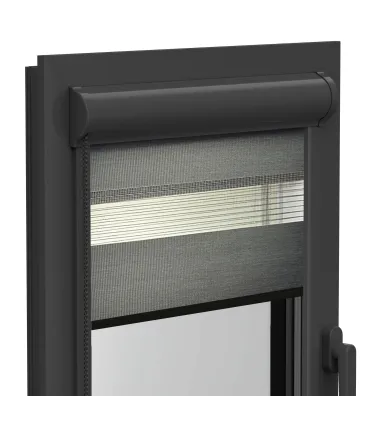 Roleta Dzień i Noc w aluminiowej kasecie (Antracyt) Elite seria stylowy antracyt